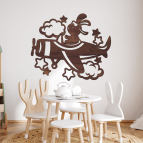 Dřevěný obrázek do dětského pokoje – Králíček v letadle