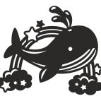 Dřevěný obrázek do dětského pokoje – Velryba s duhou