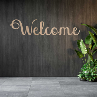 Dřevěný nápis na zeď – Welcome