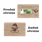 Dřevěná obálka na peníze pro kluka - Svátost ke křtu