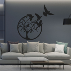 Dřevěný obraz – Strom života s ptáky