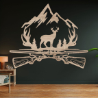 Dřevěný obraz – Myslivecký motiv s jelenem