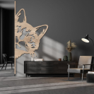 Dřevěný obraz – Kočka vykukující zpoza rohu