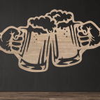 Dřevěný obraz – Pivní sklenice