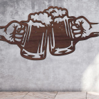 Dřevěný obraz – Pivní sklenice