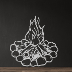 Dřevěný obraz – Kempingový oheň