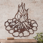 Dřevěný obraz – Kempingový oheň