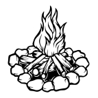 Dřevěný obraz – Kempingový oheň