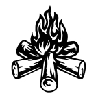 Kempingový oheň – Dřevěný obraz na stěnu s motivem táboráku