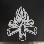 Kempingový oheň – Dřevěný obraz na stěnu s motivem táboráku