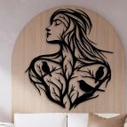 Dřevěný obraz na stěnu – Žena v přírodě