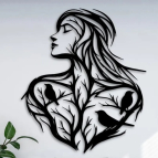 Dřevěný obraz na stěnu – Žena v přírodě