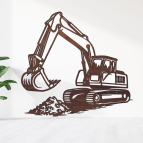 Dřevěný obraz na stěnu – Bagr při práci