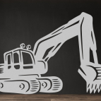 Dřevěný obraz na stěnu – Bagr s ramenem