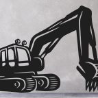 Dřevěný obraz na stěnu – Bagr s ramenem