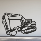 Dřevěný obraz na stěnu – Moderní bagr