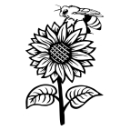 Dřevěný obraz – Slunečnice a včela