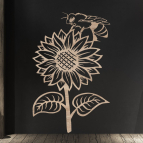 Dřevěný obraz – Slunečnice a včela