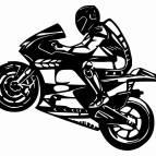Dřevěný obraz na zeď - Motorkář