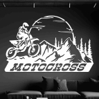 Dřevěný obraz na zeď - MOTOCROSS