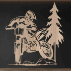Dřevěný obraz na zeď – MotoCross obraz