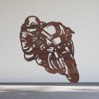 Dřevěný obraz na stěnu – Motorkář v plné rychlosti