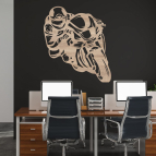 Dřevěný obraz na stěnu – Motorkář v plné rychlosti