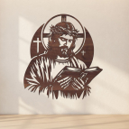 Dřevěný obraz na stěnu – Ježíš Kristus s knihou