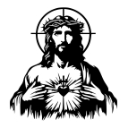 Dřevěný obraz na stěnu – Ježíš Kristus se Srdcem