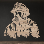 Dřevěný obraz – Hasič