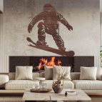 Dřevěný obraz – Skok na snowboardu