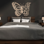 Dřevěný obraz – Motýl s květinami