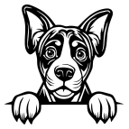 Dřevěný obraz – Pejsek u okraje