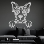 Dřevěný obraz – Pejsek u okraje