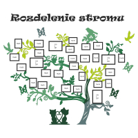 Dřevěný fotorámeček na zeď – Rodinný strom s ptáčky