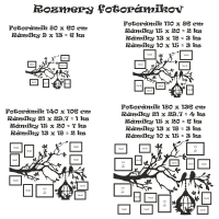 Dřevěný fotorámeček na zeď – Rodinný strom s ptáčky