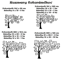 Dřevěný fotorámeček na zeď – Rodinný strom