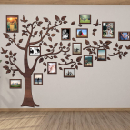 Dřevěný fotorámeček na zeď – Rodinný strom