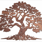 Dřevěný strom života Premium – ručně broušený & mořený