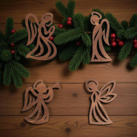 Dřevěná vánoční ozdoba – Andílci