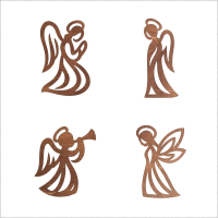 Dřevěná vánoční ozdoba – Andílci