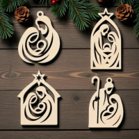 Dřevěná vánoční ozdoba – Betlém