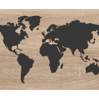 Dřevěná 3D mapa světa ze dvou vrstev