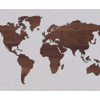 Dřevěná 3D mapa světa ze dvou vrstev