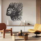 Dřevěný obraz na zeď – Silueta ženy v liniích