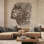 Dřevěný obraz na zeď – Silueta ženy v liniích