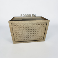 Vyškrtávací dřevěná pokladnička