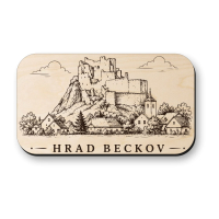 Dřevěná magnetka Hrad Beckov - slovenský historický suvenýr