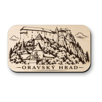 Dřevěná magnetka Oravský hrad - Orava