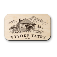 Dřevěná magnetka Rainerova chata - Vysoké Tatry